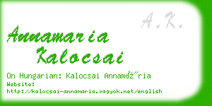 annamaria kalocsai business card